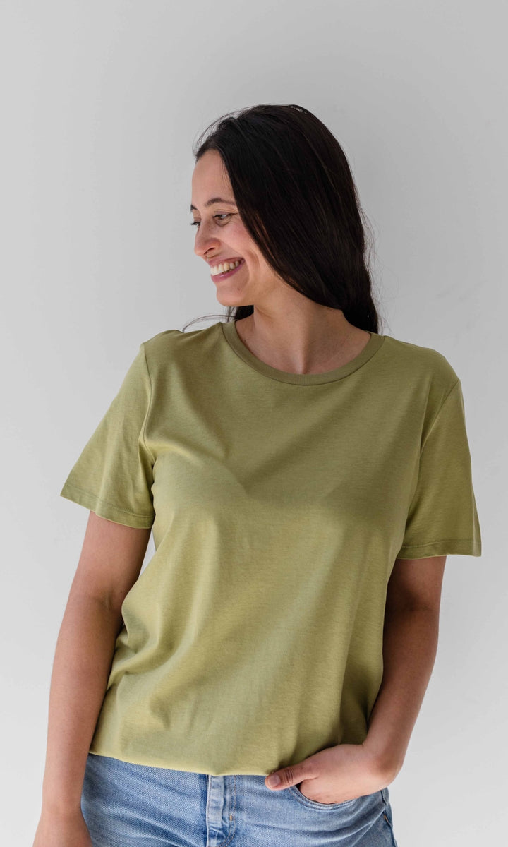 T-Shirt Basic aus Bambus-Baumwollstoff - abricot coco
