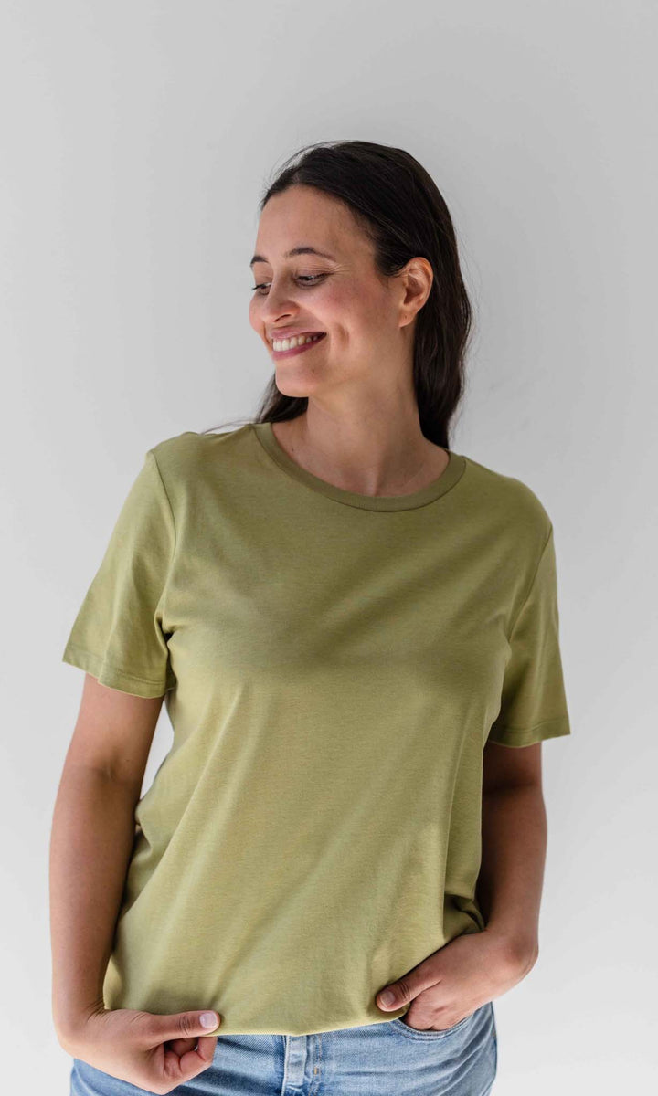 T-Shirt Basic aus Bambus-Baumwollstoff - abricot coco