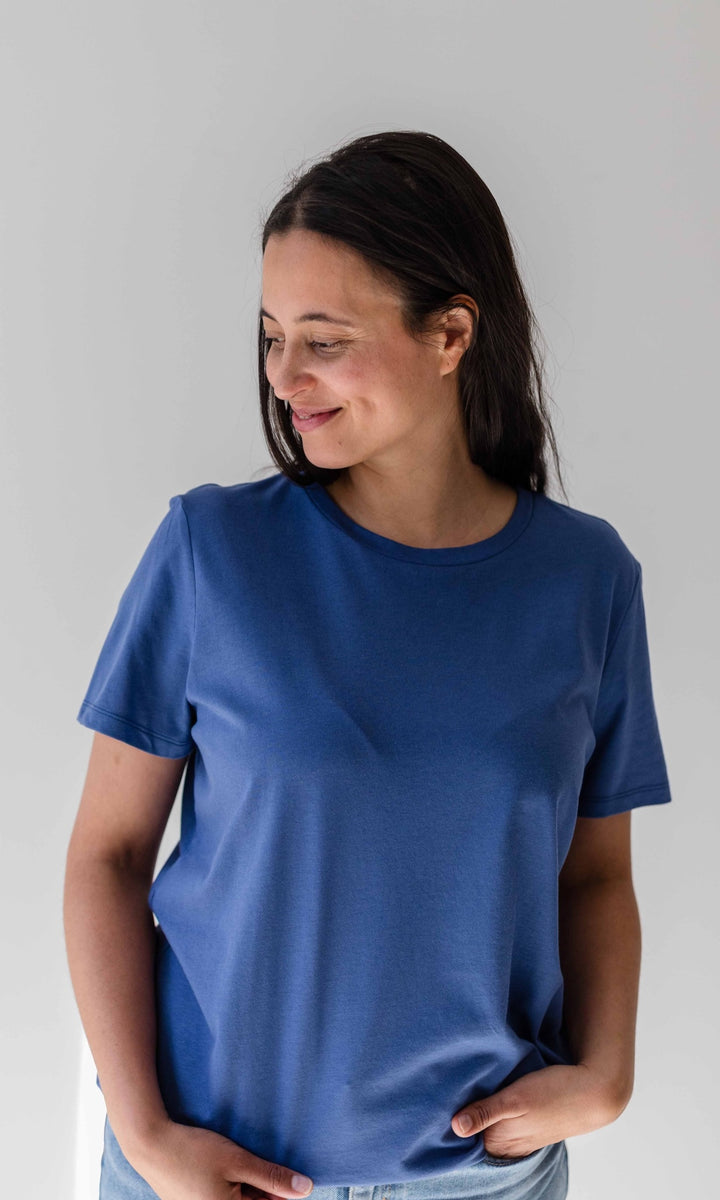 T-Shirt Basic aus Bambus-Baumwollstoff - abricot coco