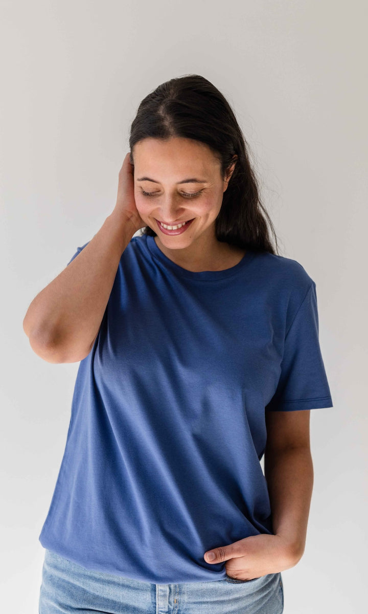 T-Shirt Basic aus Bambus-Baumwollstoff - abricot coco