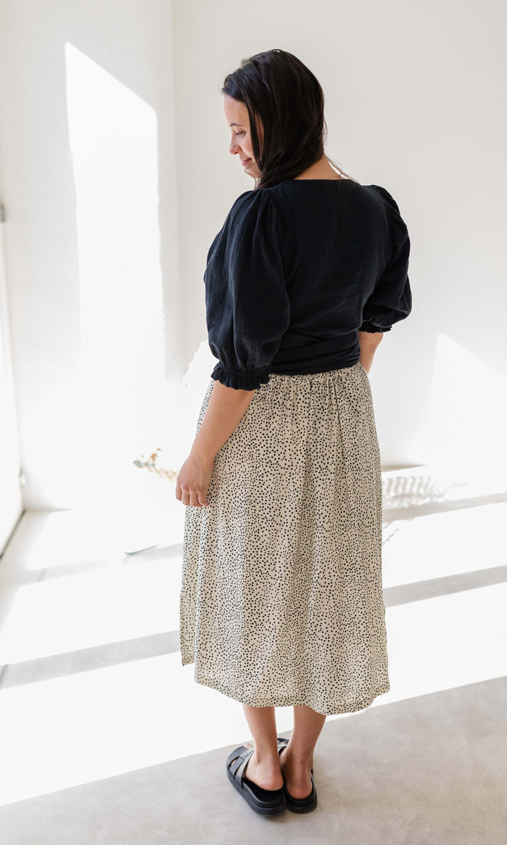 Musselin Wickelbluse - abricot coco
