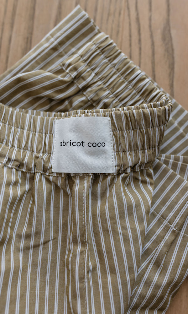 Sommer Shorts Olive Gestreift