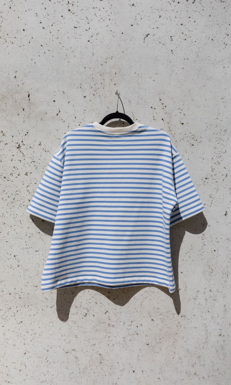 Gestreiftes Oversized T-Shirt - abricot coco