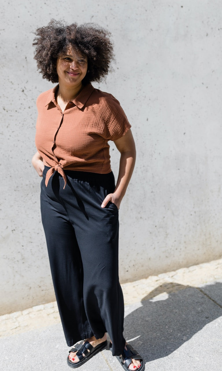 High Waist Culotte aus Viskose - abricot coco