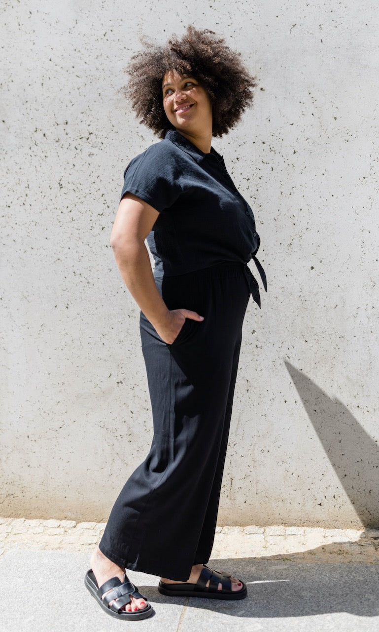 High Waist Culotte aus Viskose - abricot coco