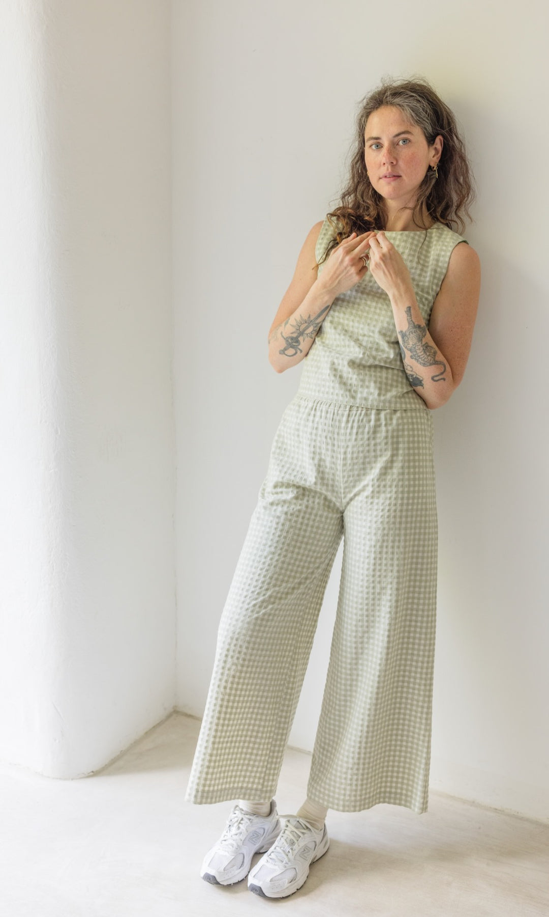 Weite High Waist Culotte Akiko - abricot coco