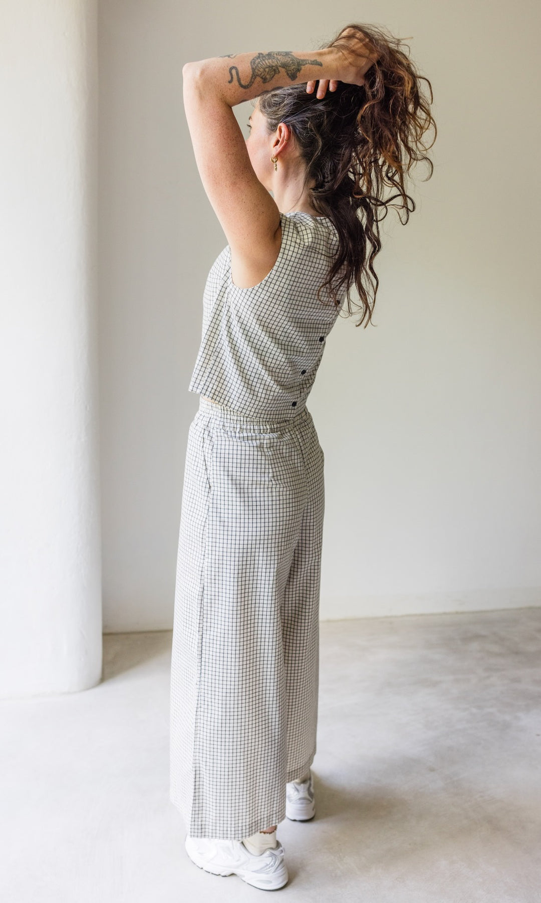 Weite High Waist Culotte Akiko - abricot coco