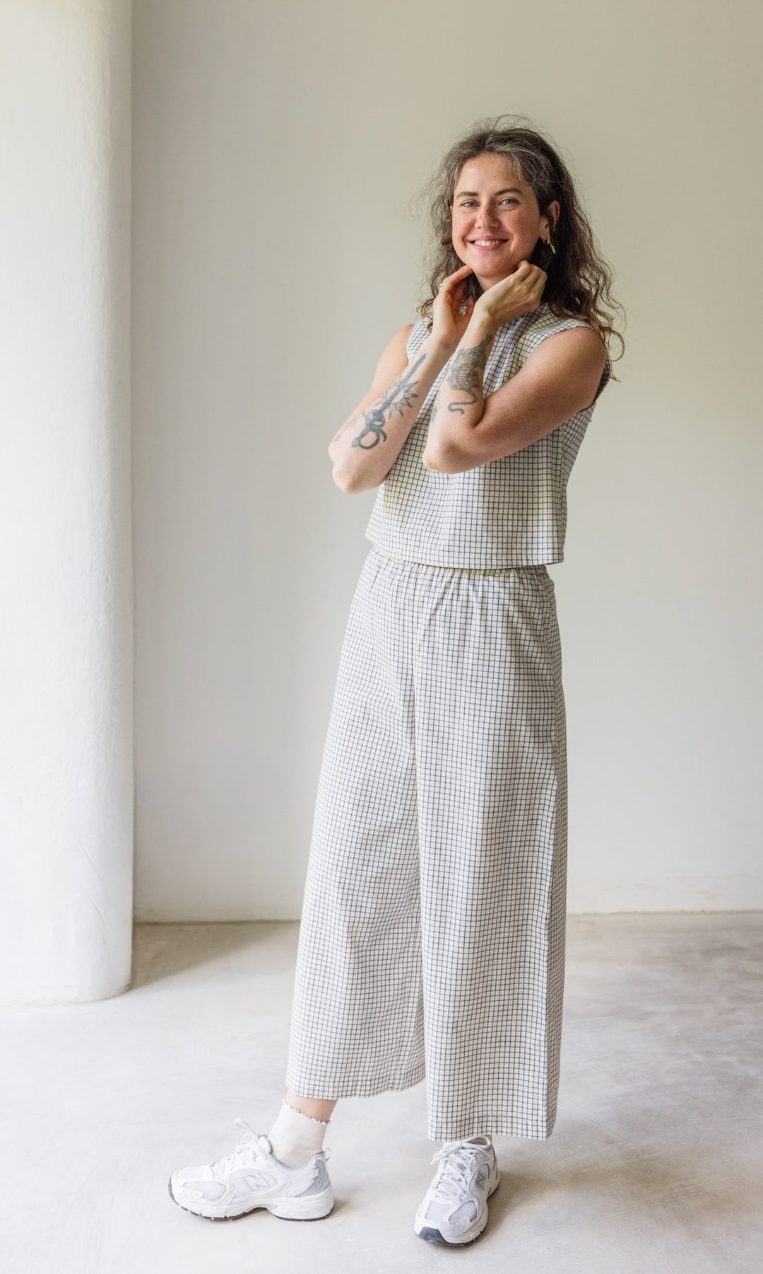 Weite High Waist Culotte Akiko - abricot coco