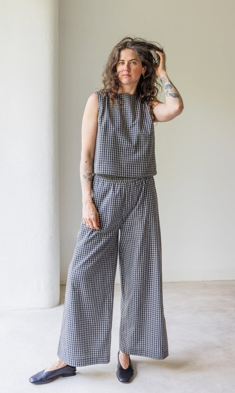 Weite High Waist Culotte Akiko - abricot coco