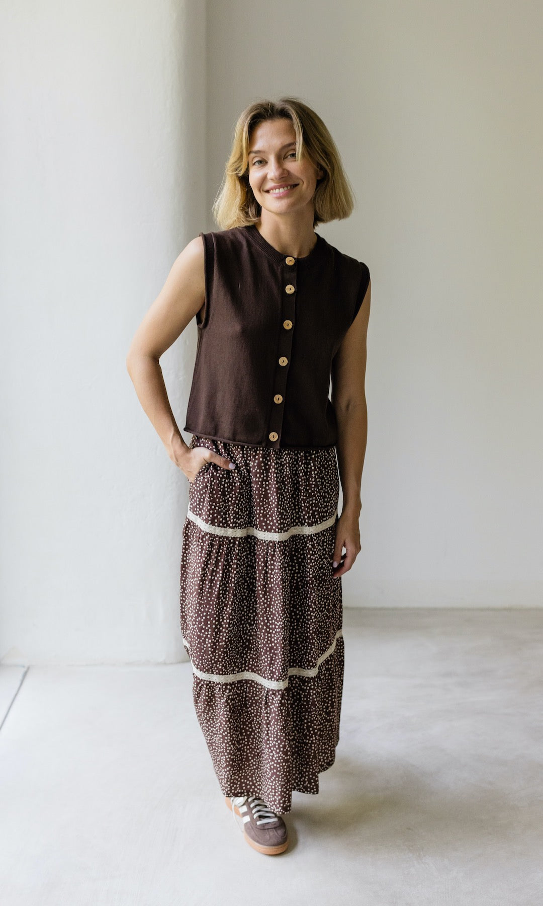Maxirock Annika mit Spitze & Taschen