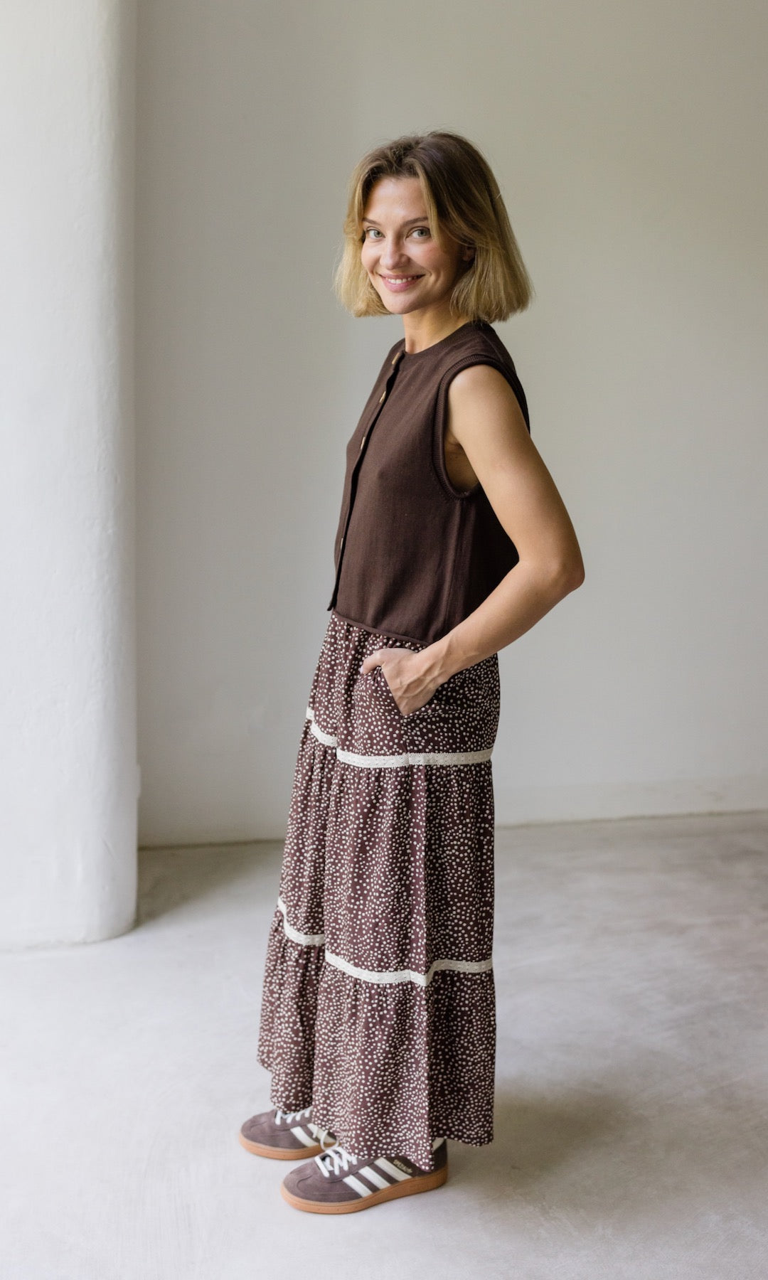 Maxirock Annika mit Spitze & Taschen