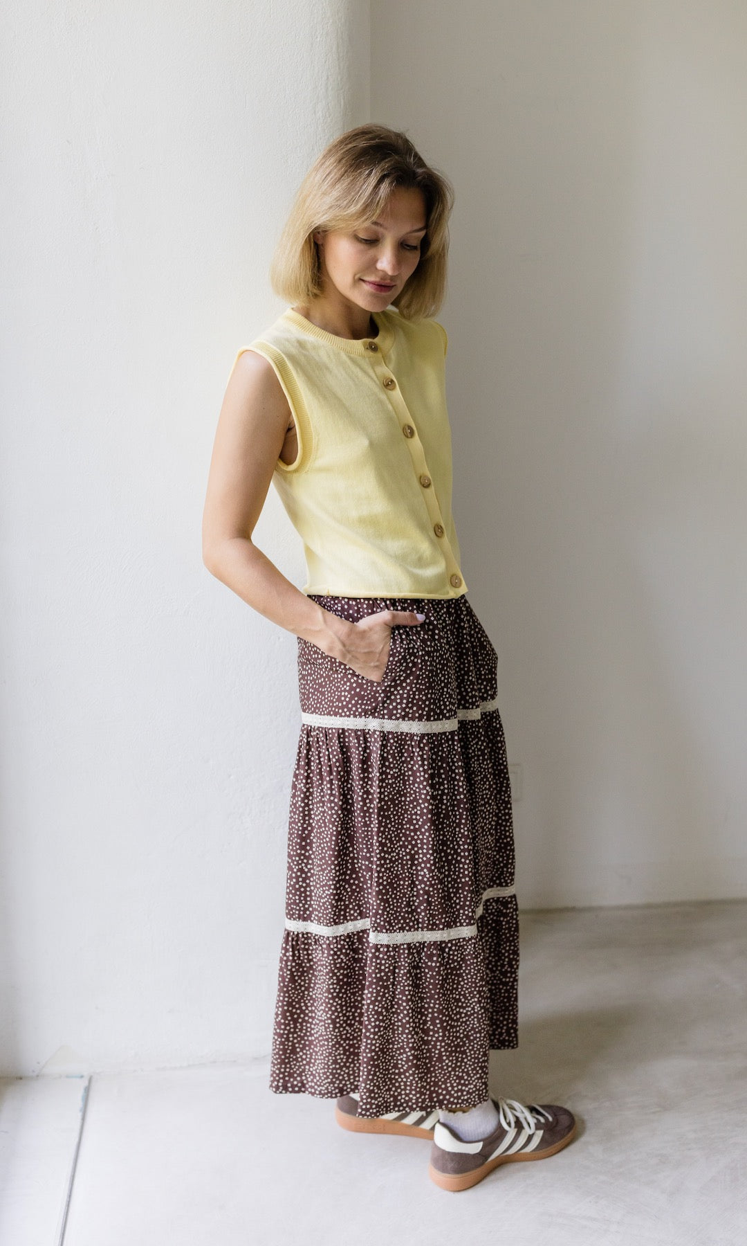 Maxirock Annika mit Spitze & Taschen