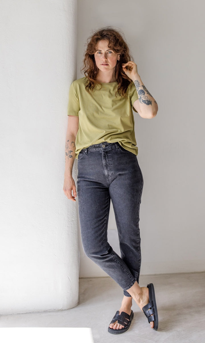 T-Shirt Basic aus Bambus-Baumwollstoff - abricot coco