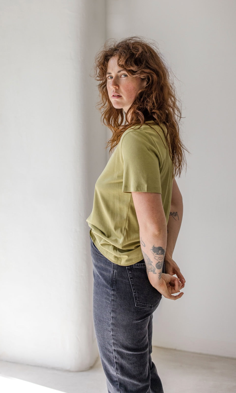 T-Shirt Basic aus Bambus-Baumwollstoff - abricot coco