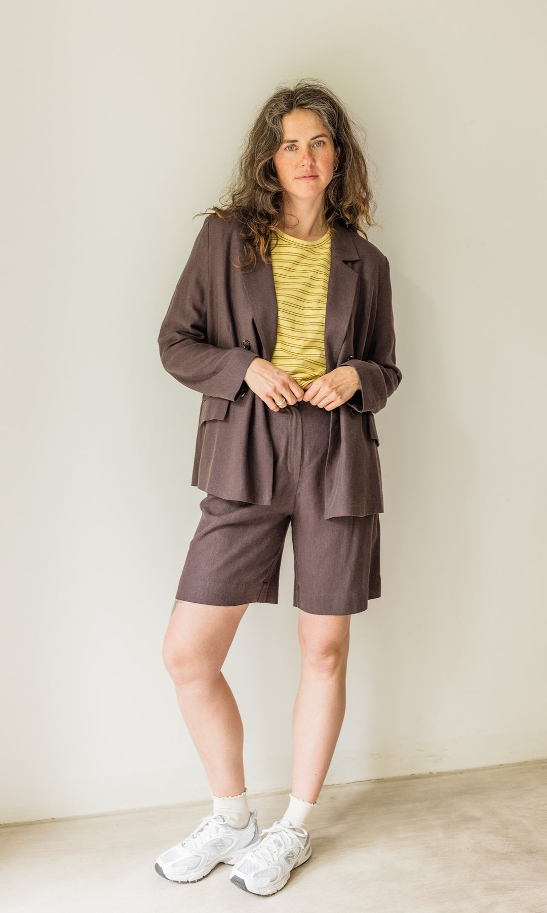 Oversized T-Shirt in Gelb-gestreift - abricot coco