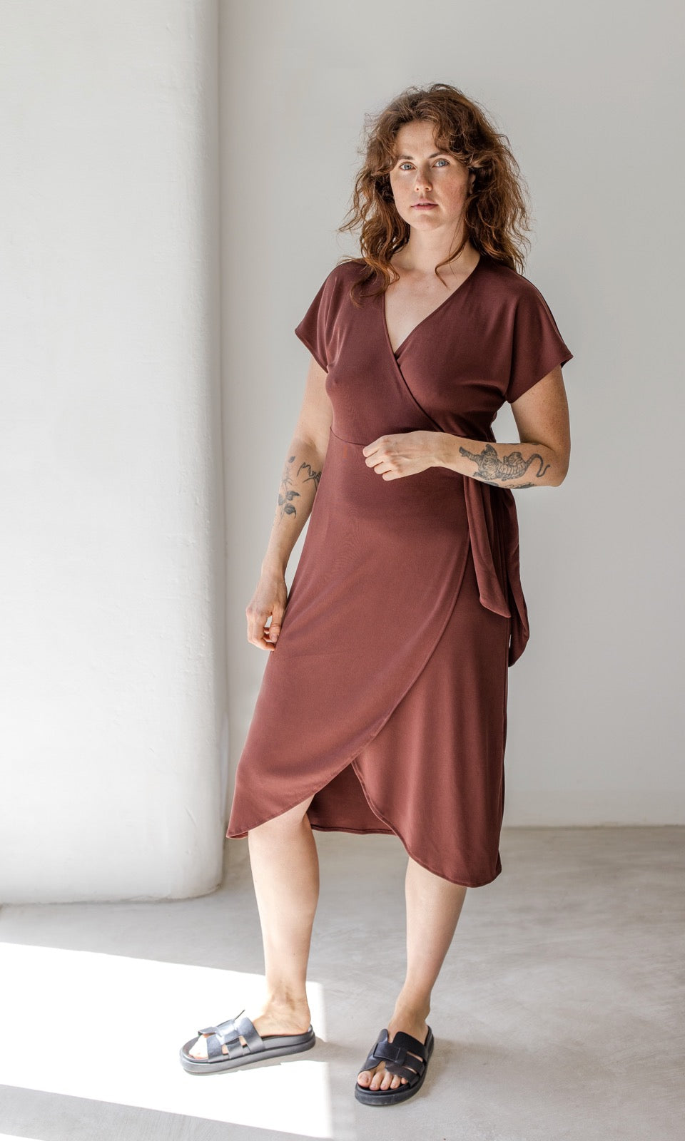 Wickelkleid Emilia - abricot coco