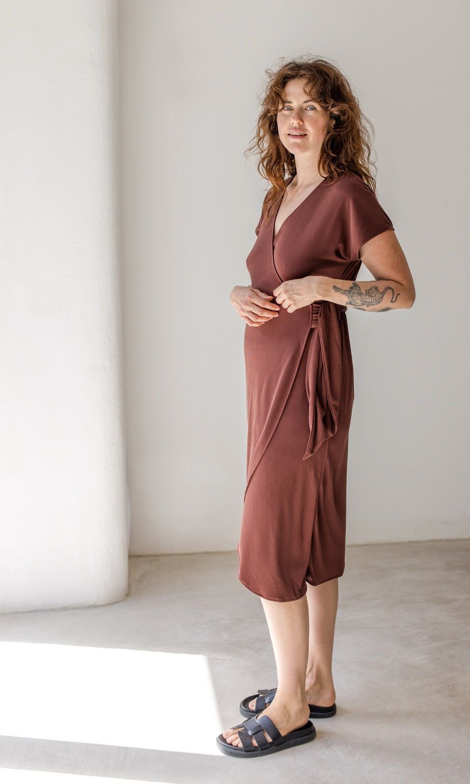 Wickelkleid Emilia - abricot coco