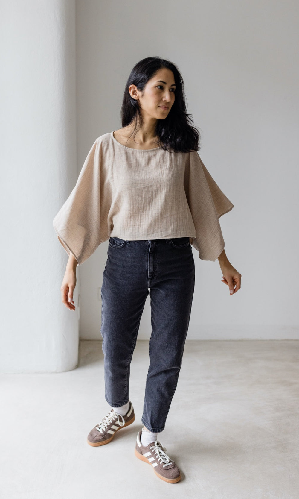 Musselin Top Nami - abricot coco