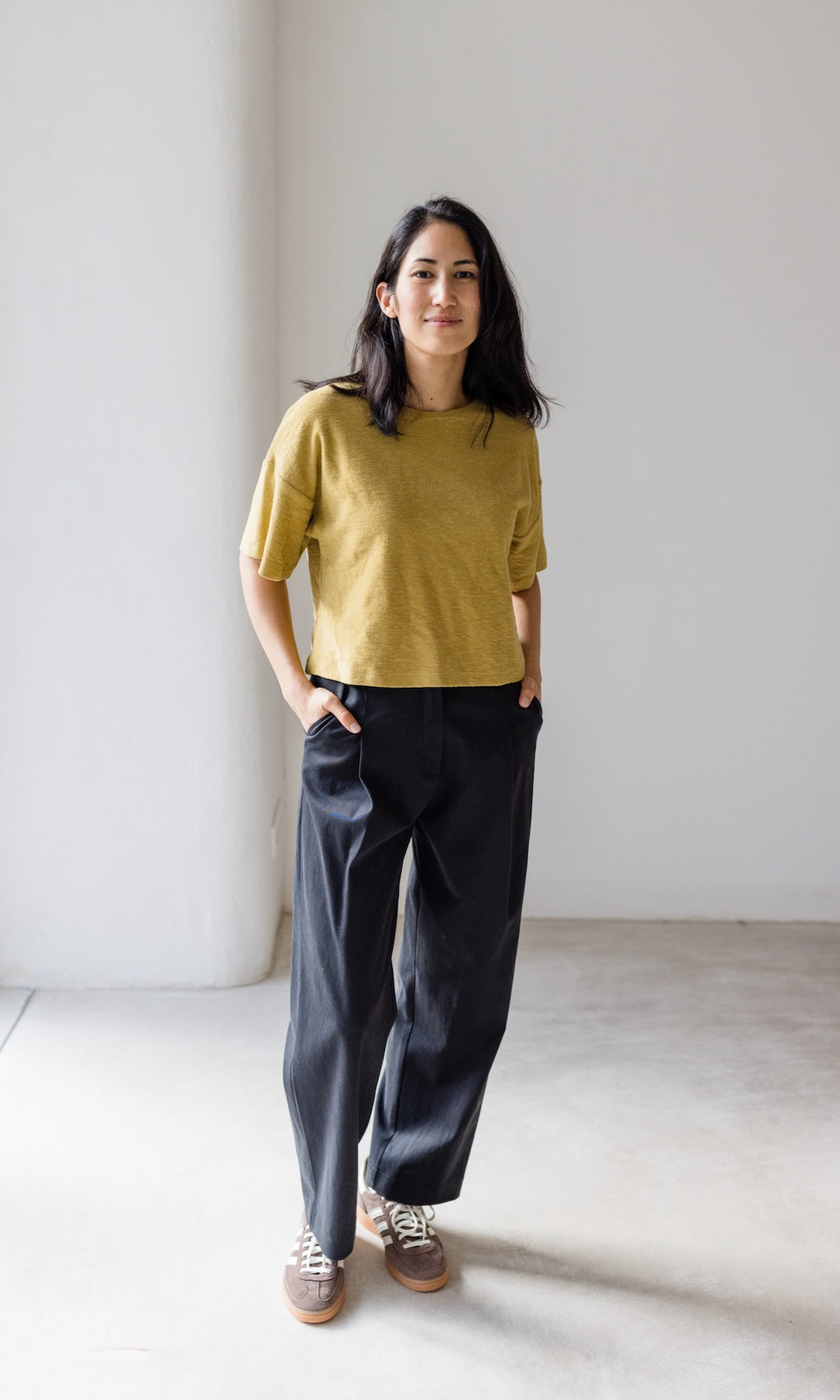 Frottee Cropped T-Shirt