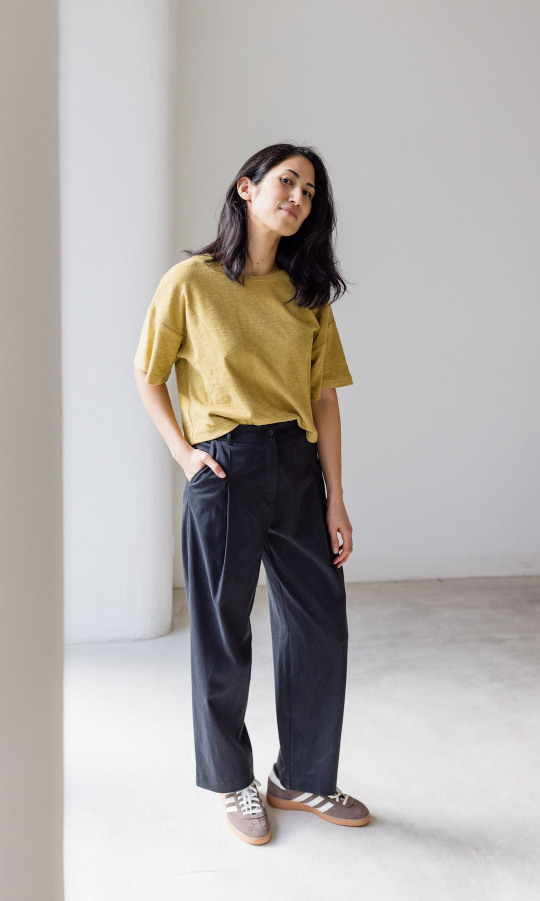 Frottee Cropped T-Shirt