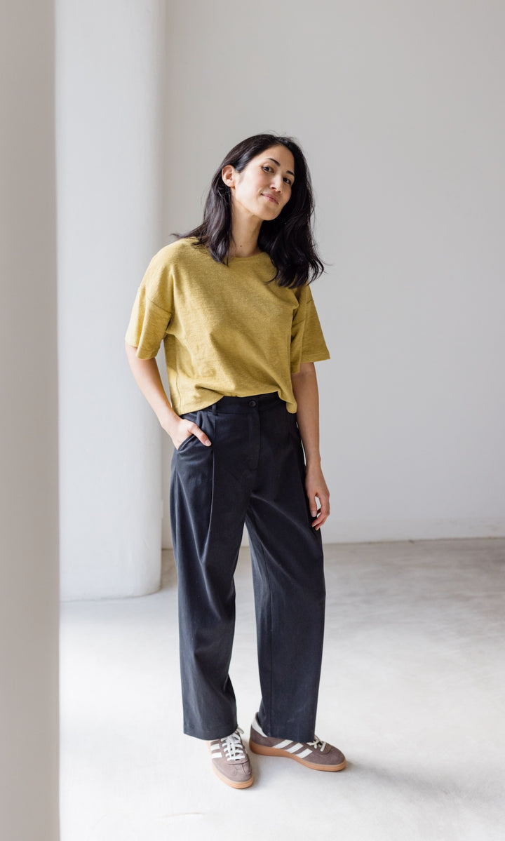 Frottee Cropped T-Shirt