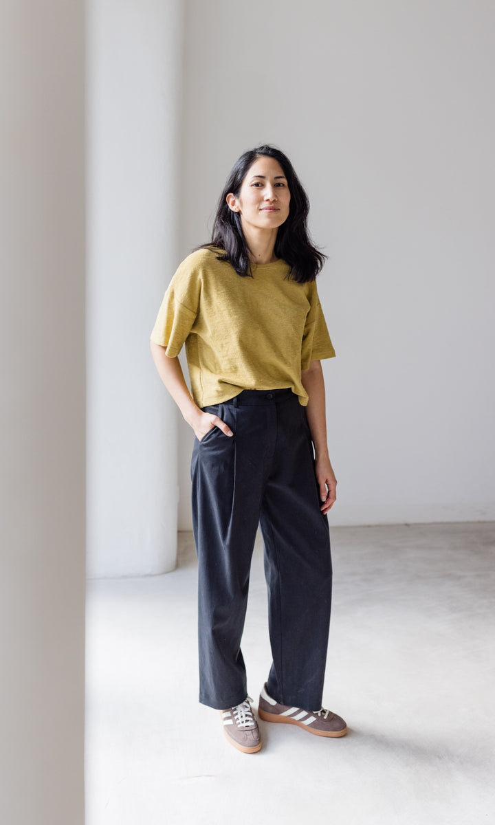 Frottee Cropped T-Shirt