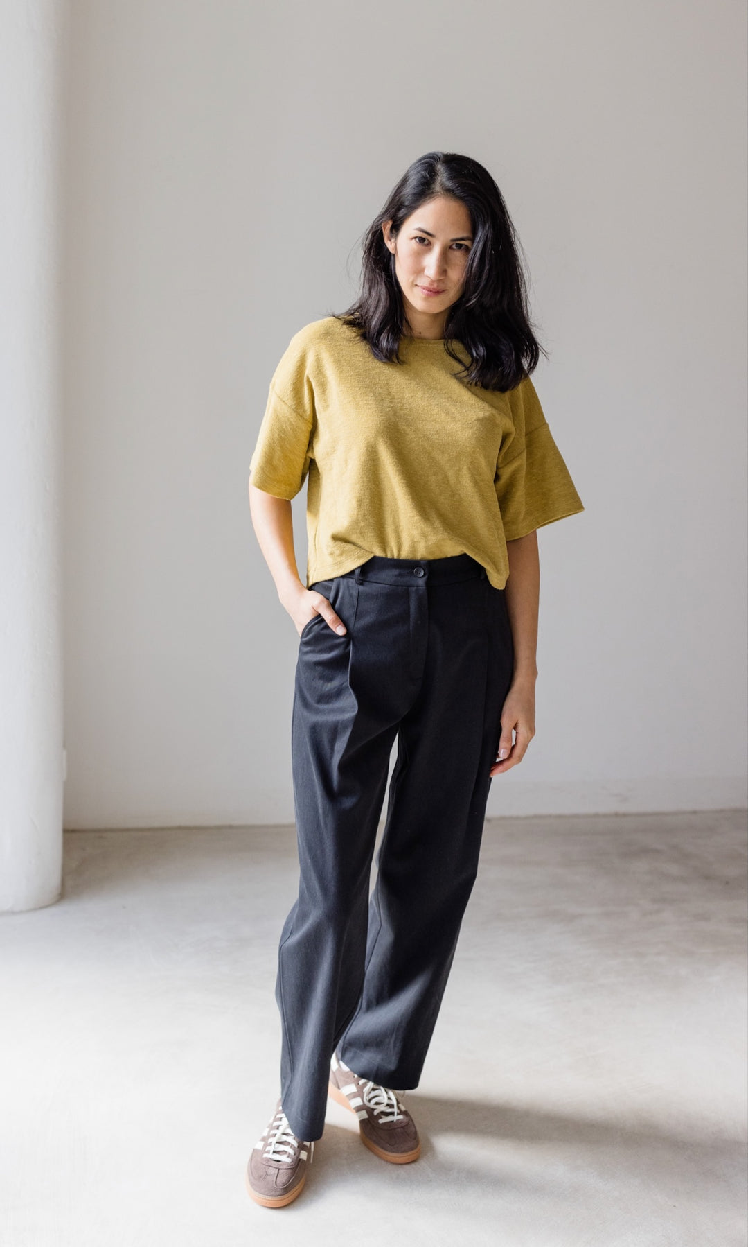 Frottee Cropped T-Shirt