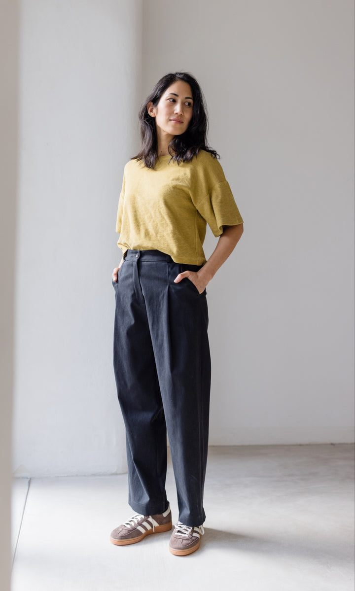 Frottee Cropped T-Shirt