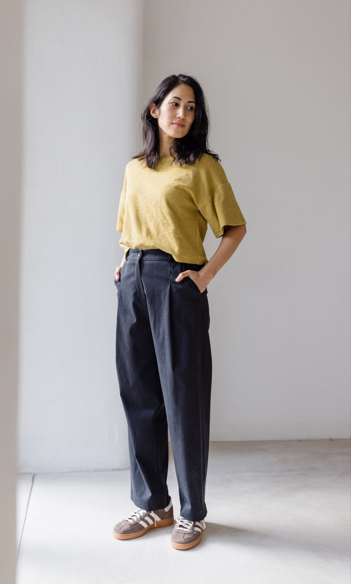 Frottee Cropped T-Shirt