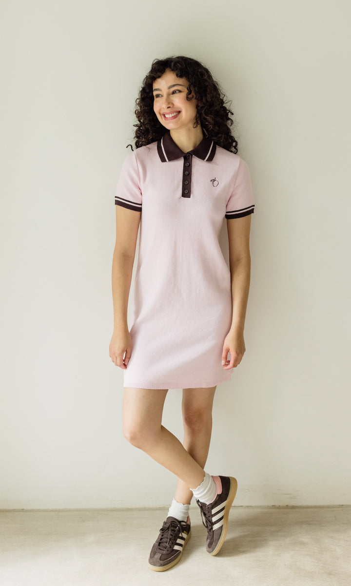 Toni Knitted T-Shirt Dress with Polo Collar