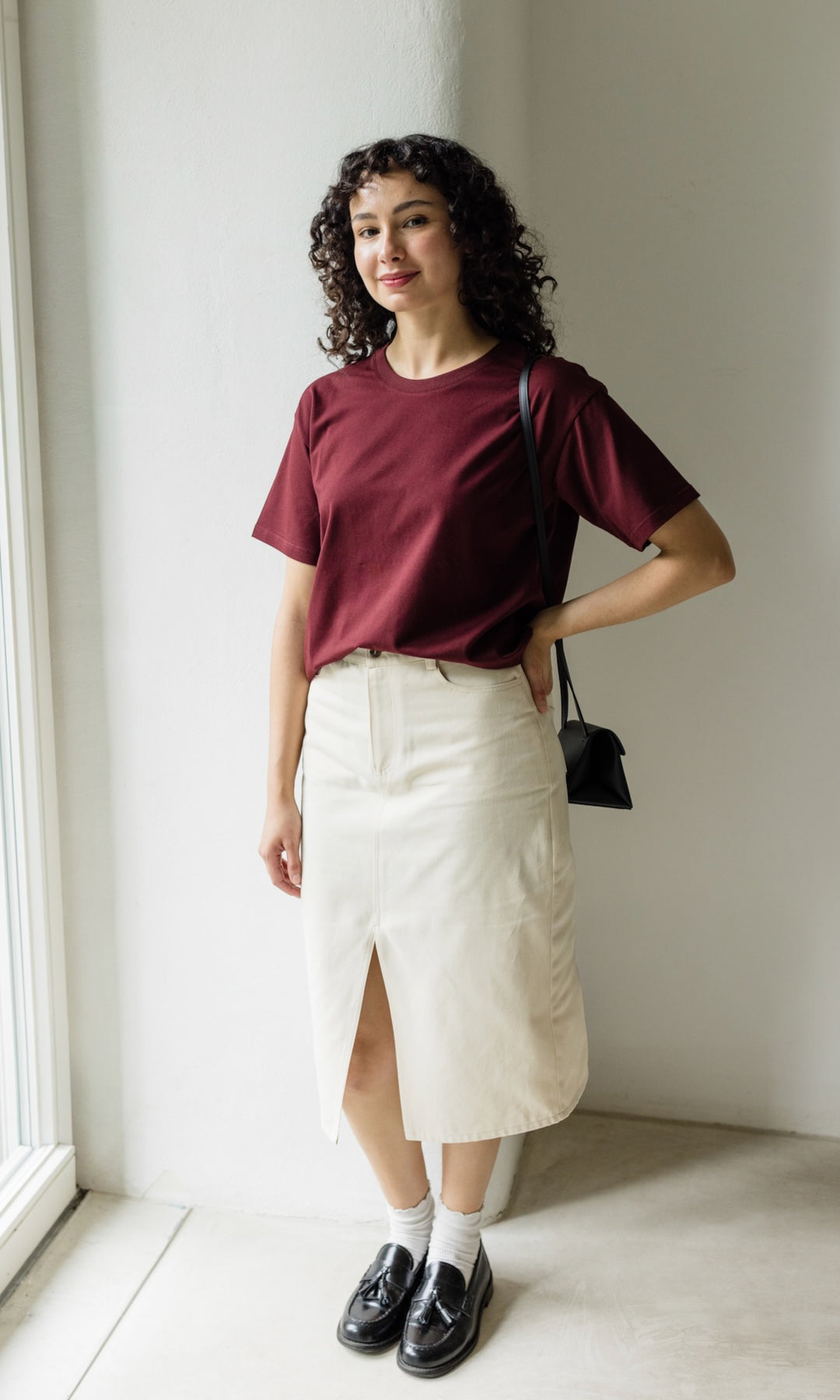 Carolyn Cream Skirt with Slit