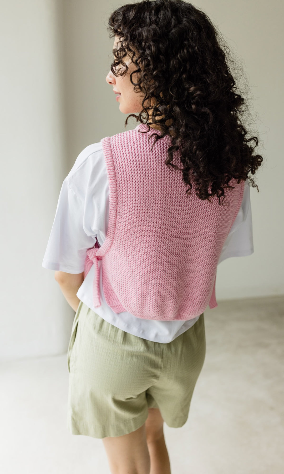 Pullunder mit seitlichem Bindedetail - abricot coco