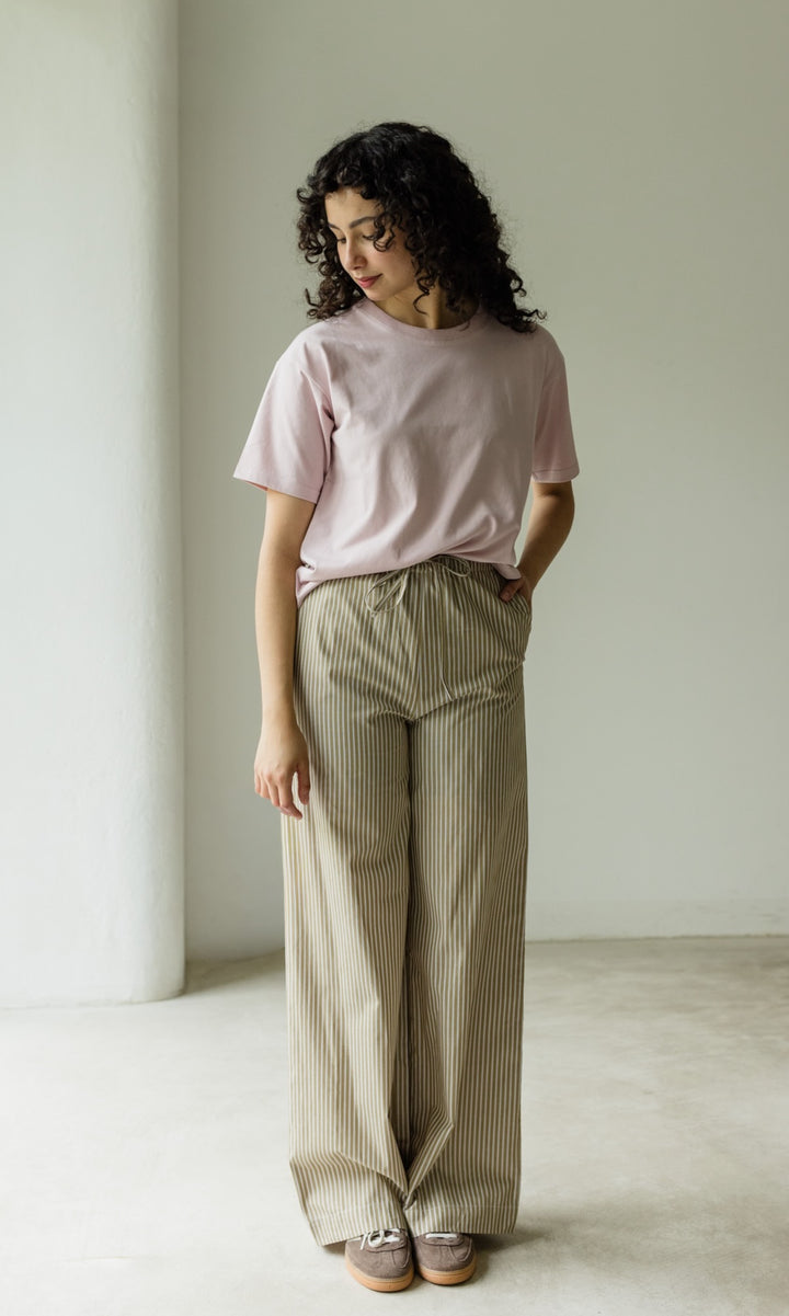 High Waist Stoffhose - abricot coco