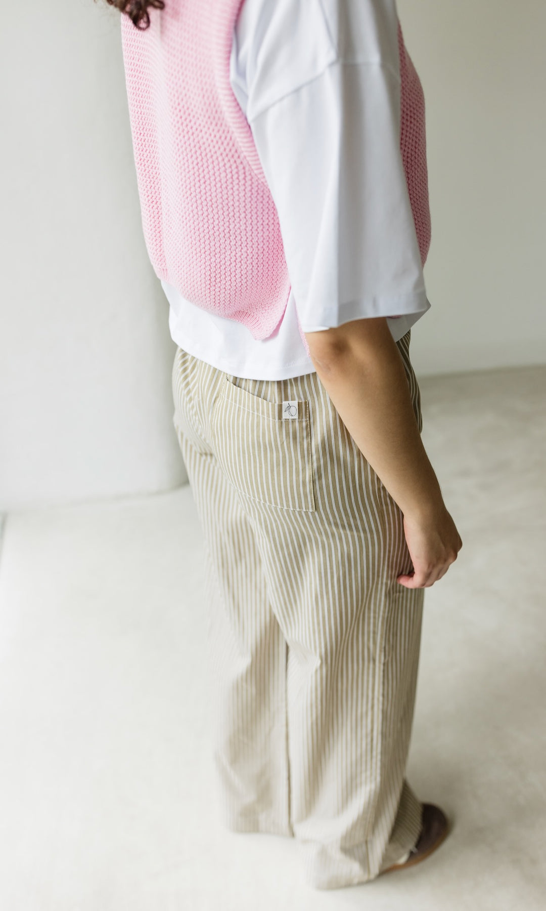 High Waist Stoffhose - abricot coco
