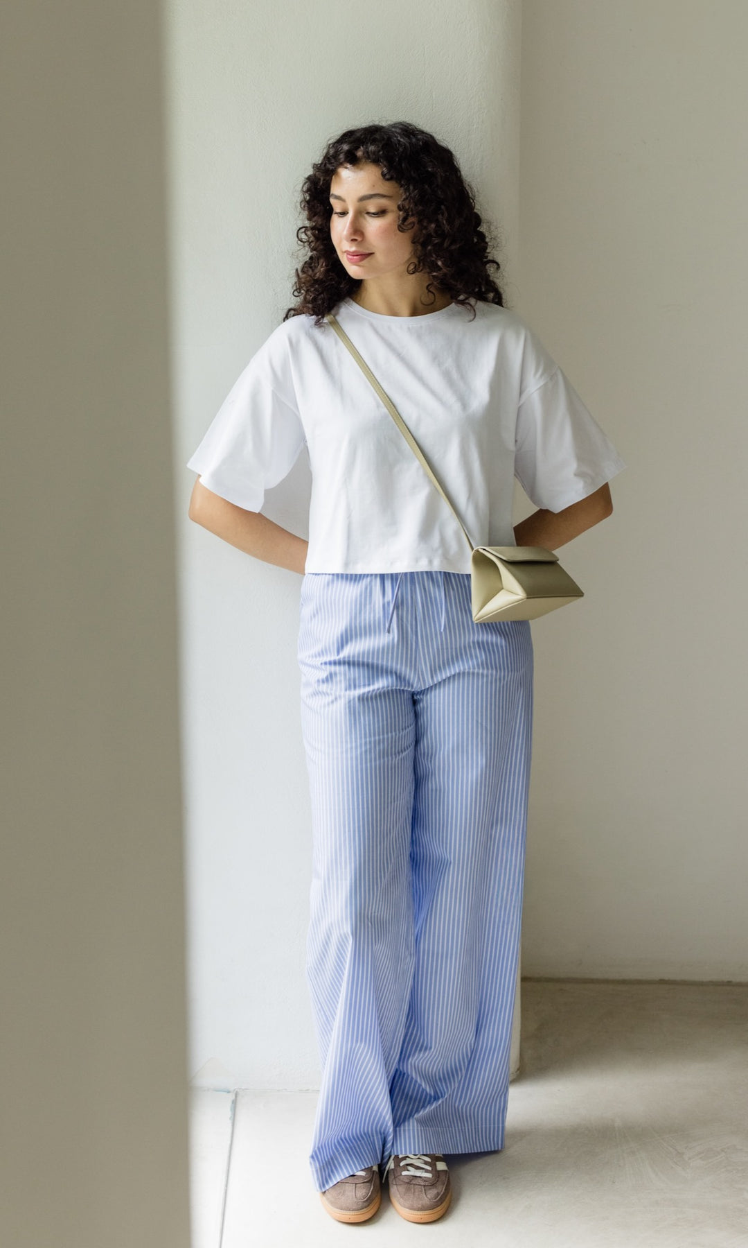 High Waist Stoffhose - abricot coco