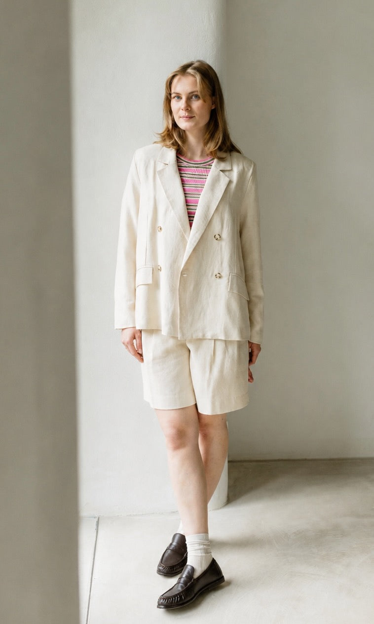 Jacket aus Leinen in Creme - abricot coco