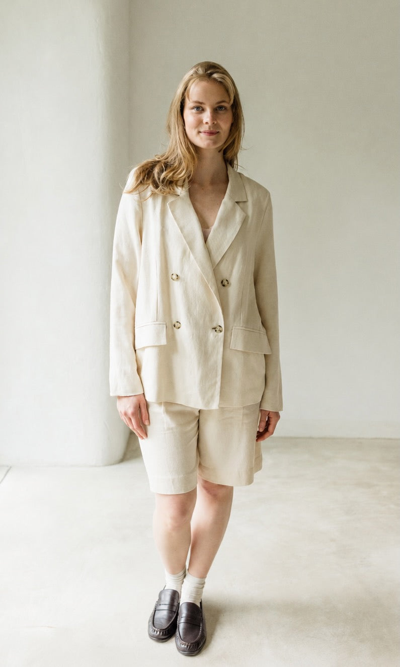 Jacket aus Leinen in Creme - abricot coco