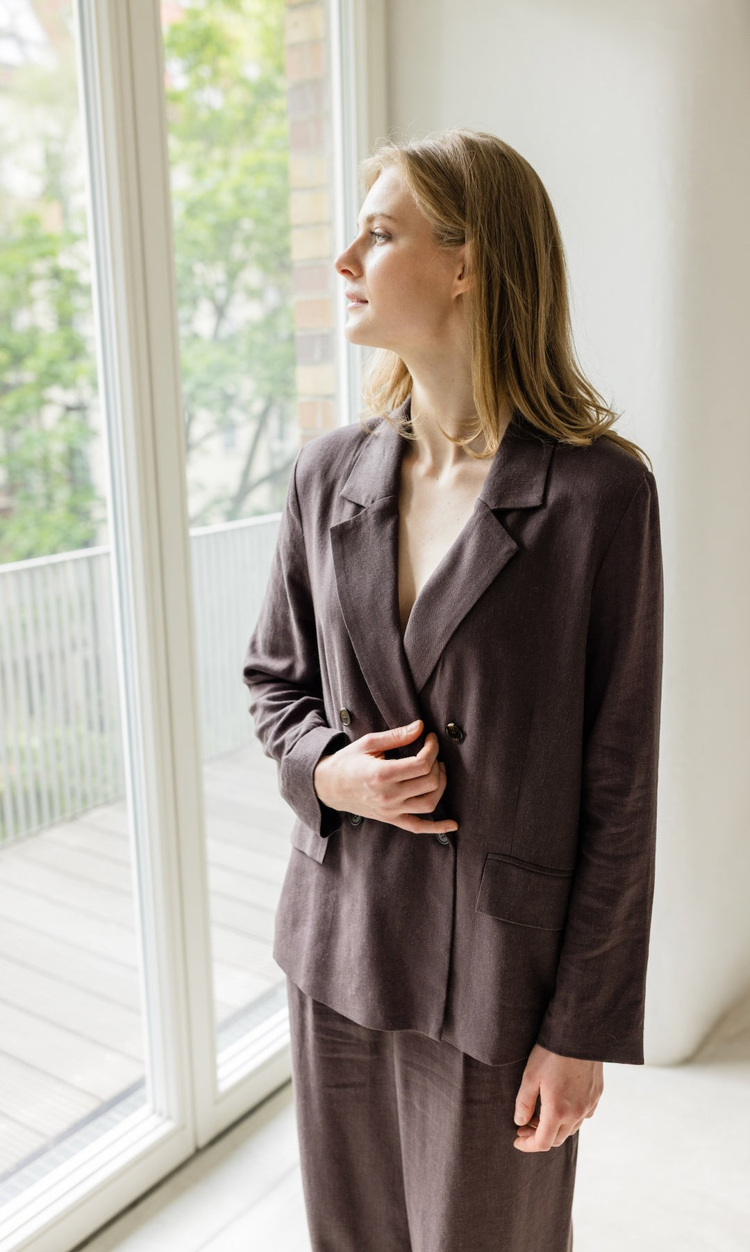 Jacket aus Leinen in Braun - abricot coco