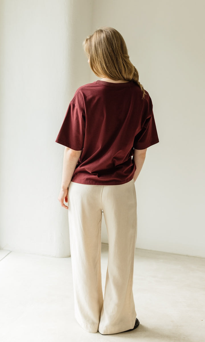 Bundfaltenhose aus Leinen in Creme - abricot coco