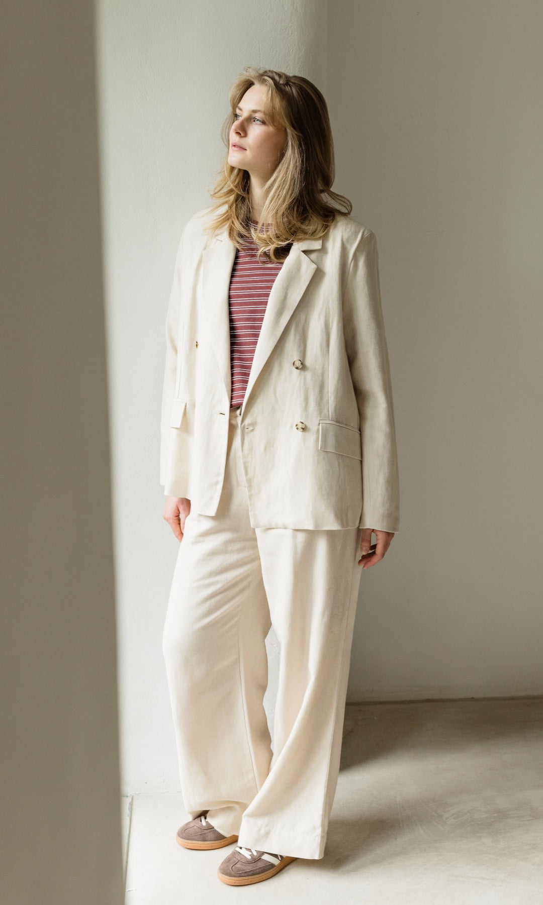 Jacket aus Leinen in Creme - abricot coco