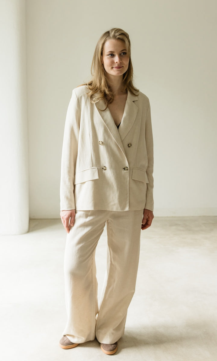 Jacket aus Leinen in Creme - abricot coco