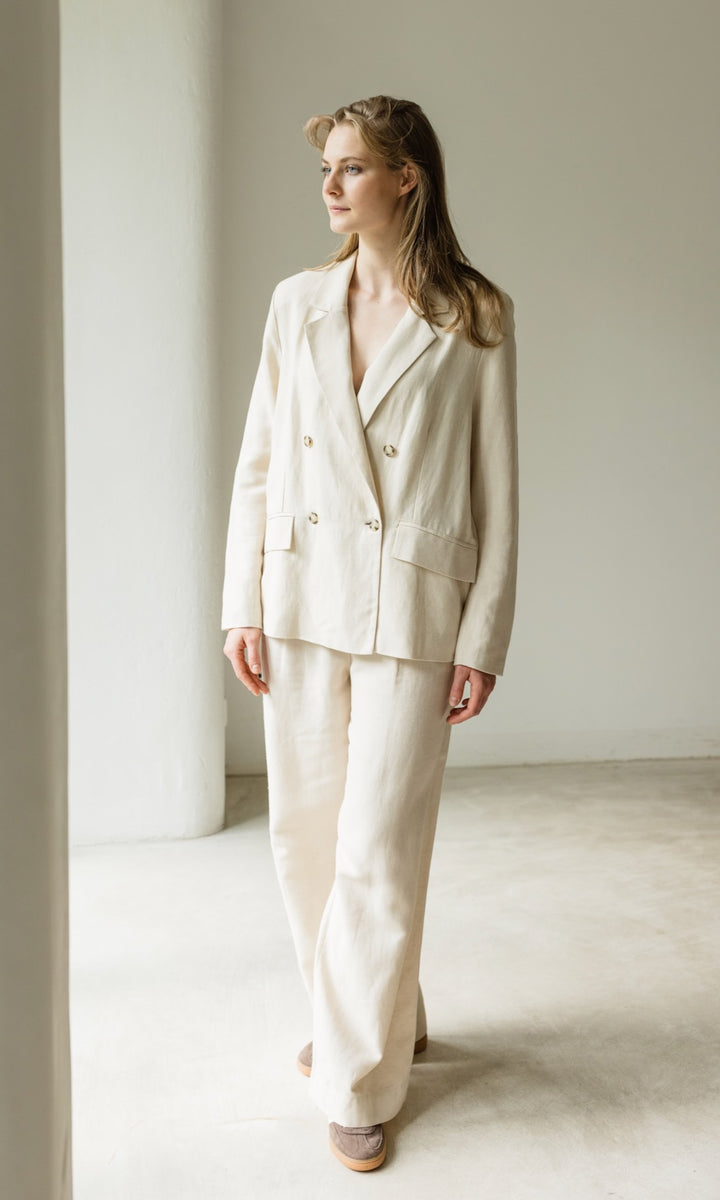 Jacket aus Leinen in Creme - abricot coco
