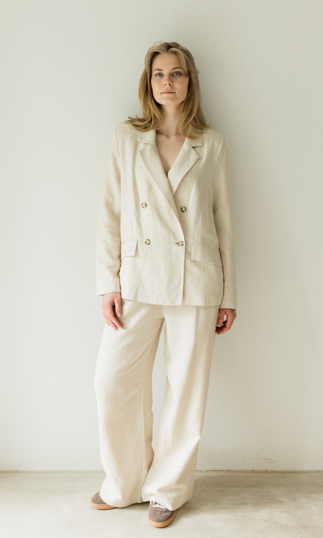 Jacket aus Leinen in Creme - abricot coco