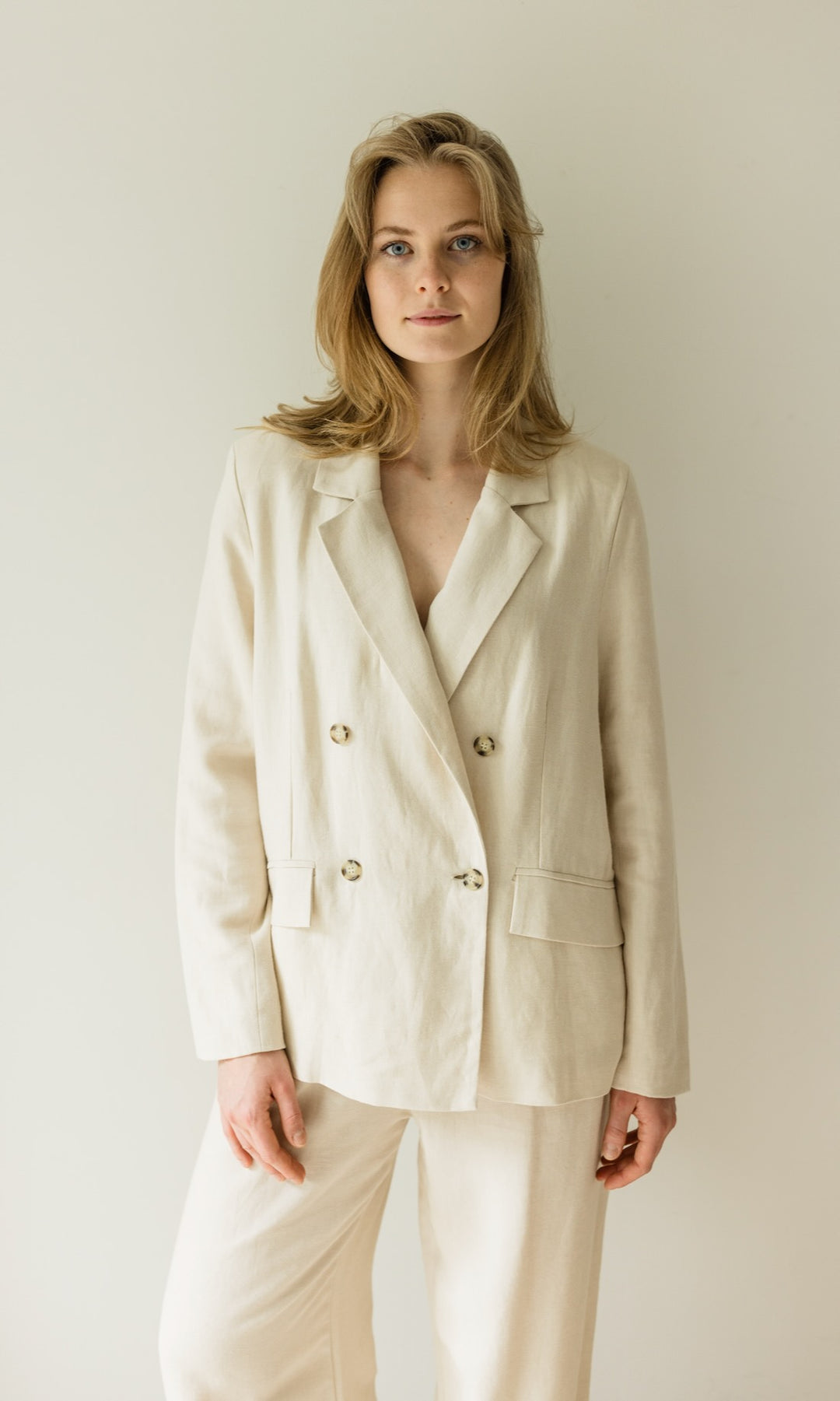 Jacket aus Leinen in Creme - abricot coco