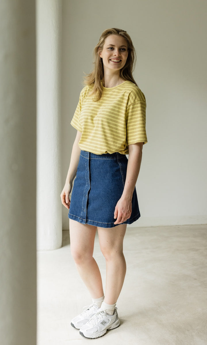 Mini Jeans Rock in klassischem Denim Blau - abricot coco