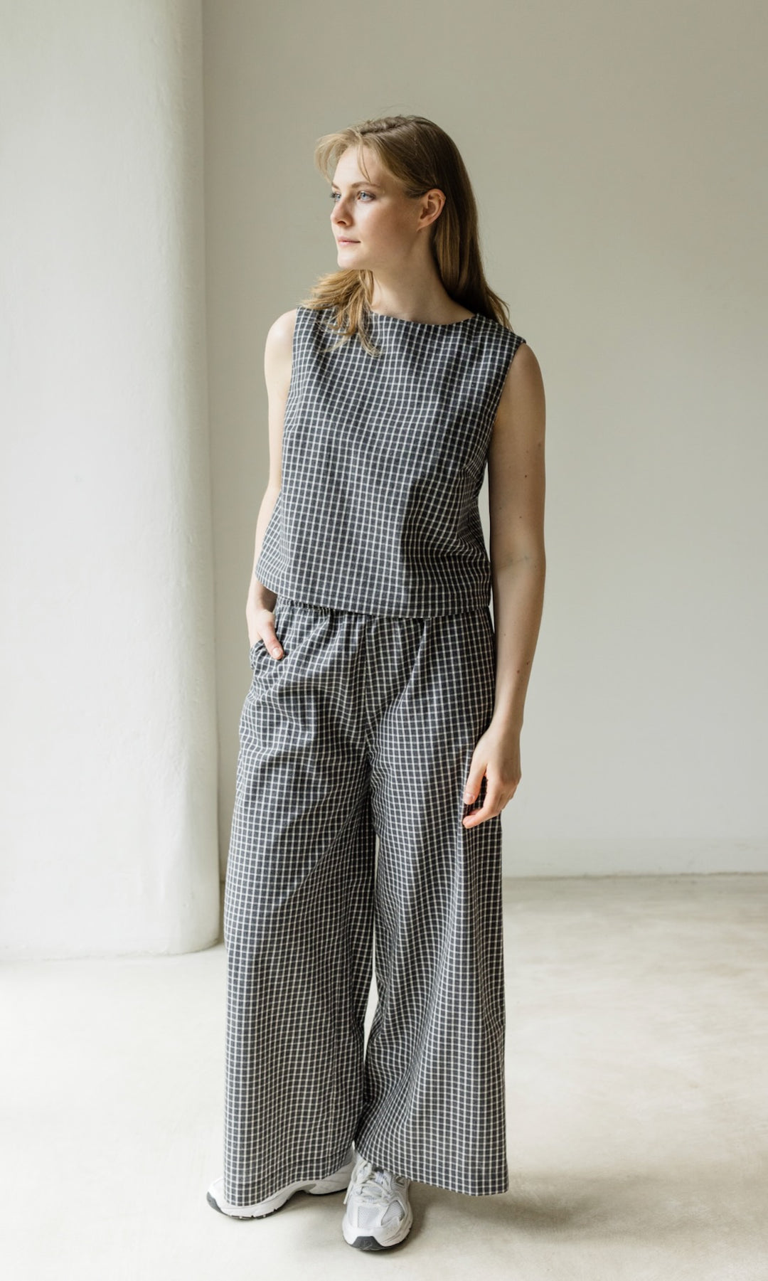 Weite High Waist Culotte Akiko - abricot coco