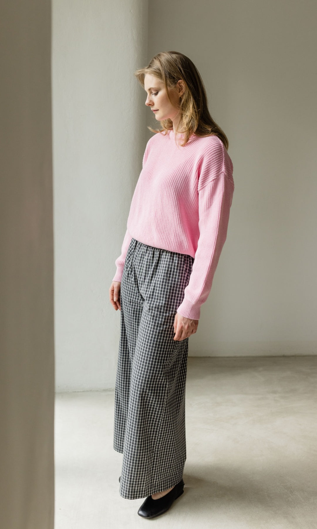 Weite High Waist Culotte Akiko - abricot coco