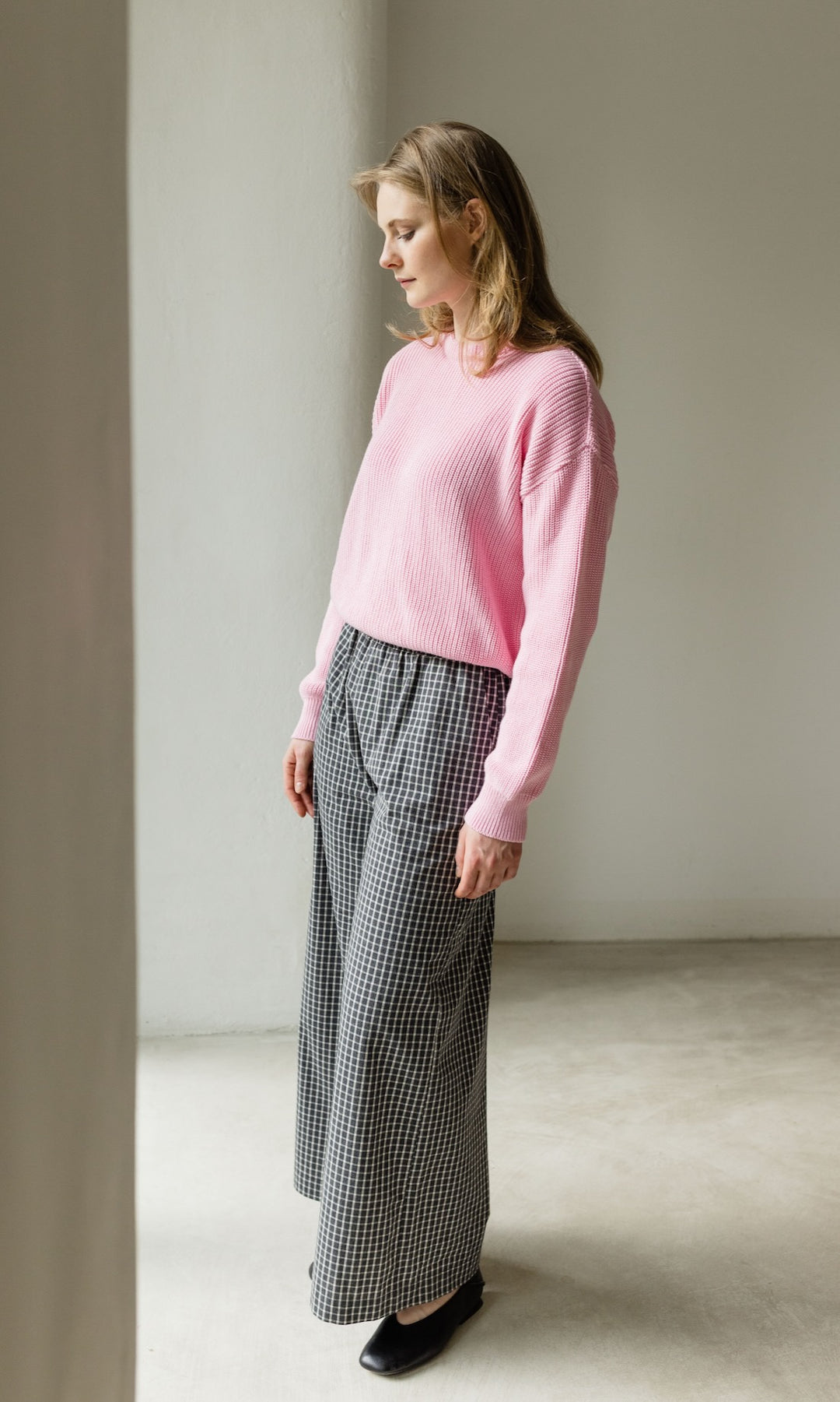 Strickpullover aus Bio-Baumwolle Rosé