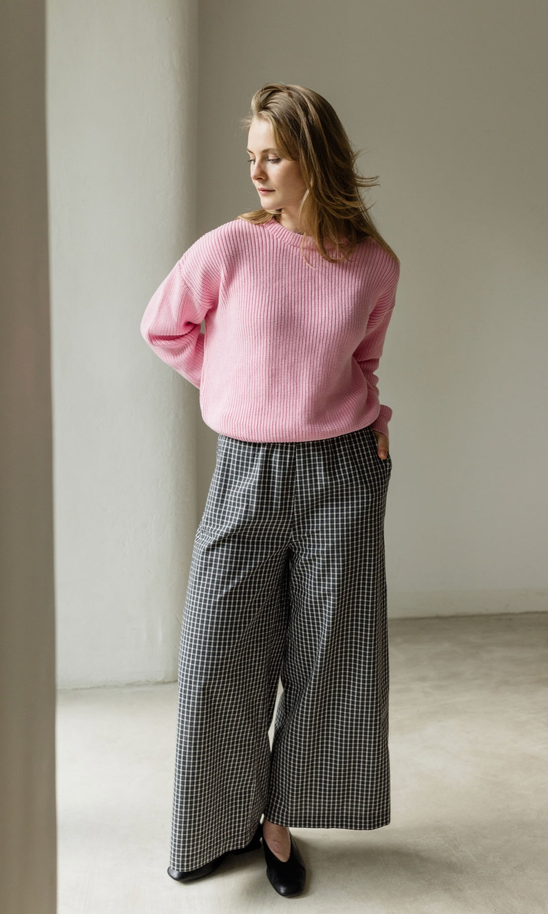 Weite High Waist Culotte Akiko - abricot coco