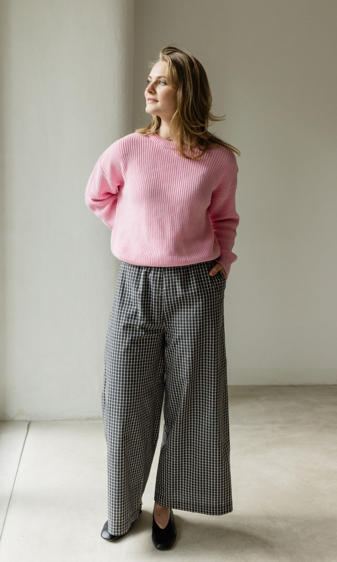 Strickpullover aus Bio-Baumwolle Rosé